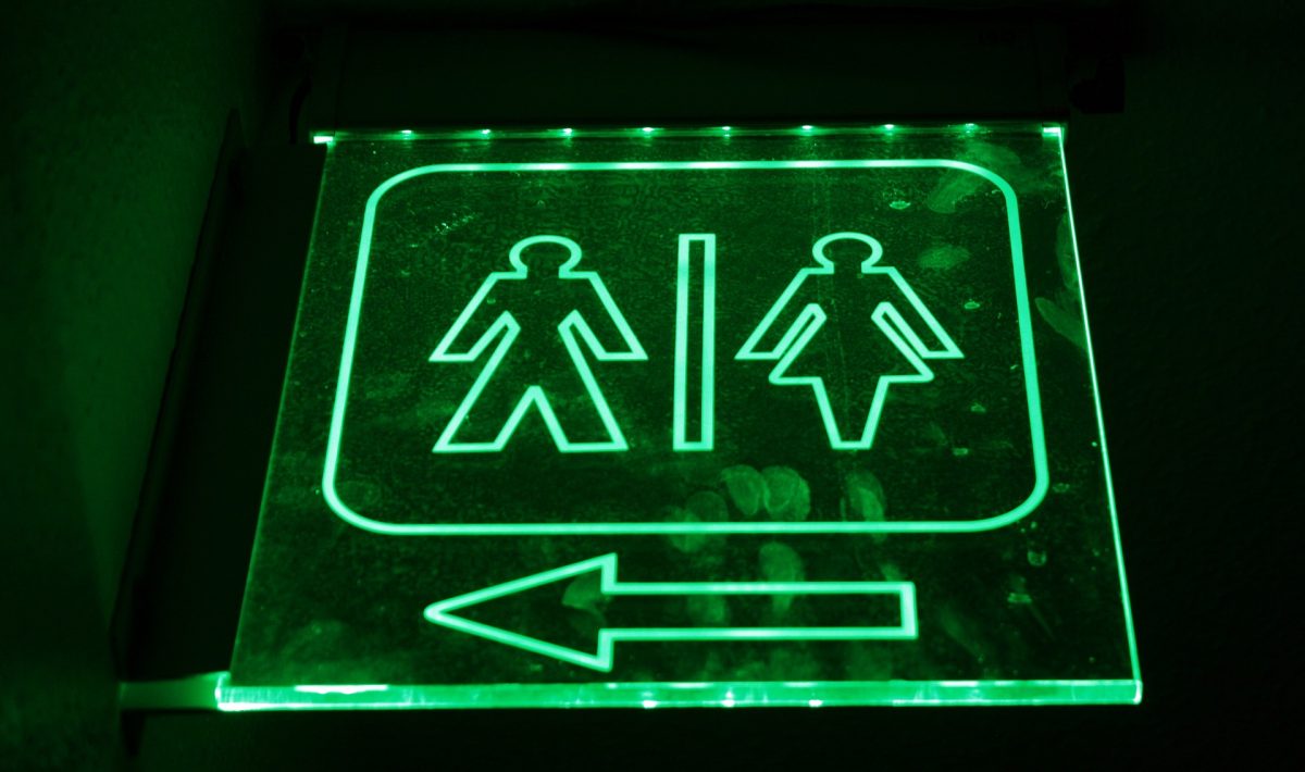 a sign for men women toilets